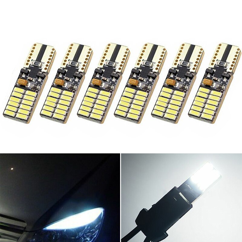 6 uds luces de coche repuestos T10 piezas 5W lámparas luminosas accesorios bombilla LED