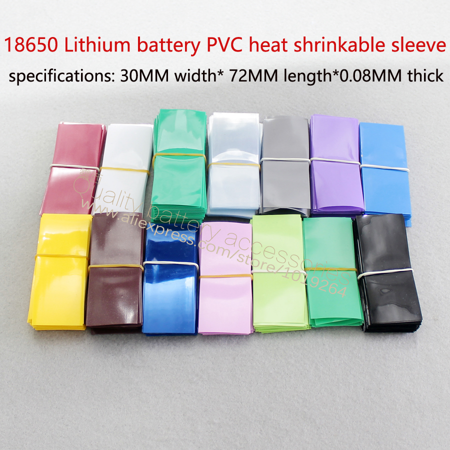 1 sectie 18650 batterij mouwen transparant blauw geïsoleerde krimpkous batterij case batterij skin PVC warmte krimpfolie