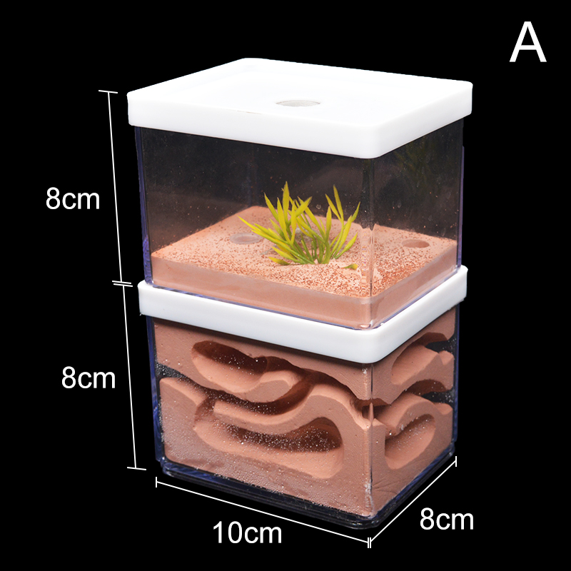 Grote Mier Nest Insect Kasteel Mier Boerderij Met Voeden Gebied Met Landscaping Decoratie Anthill Ecologische Workshop 10*8*16Cm: A