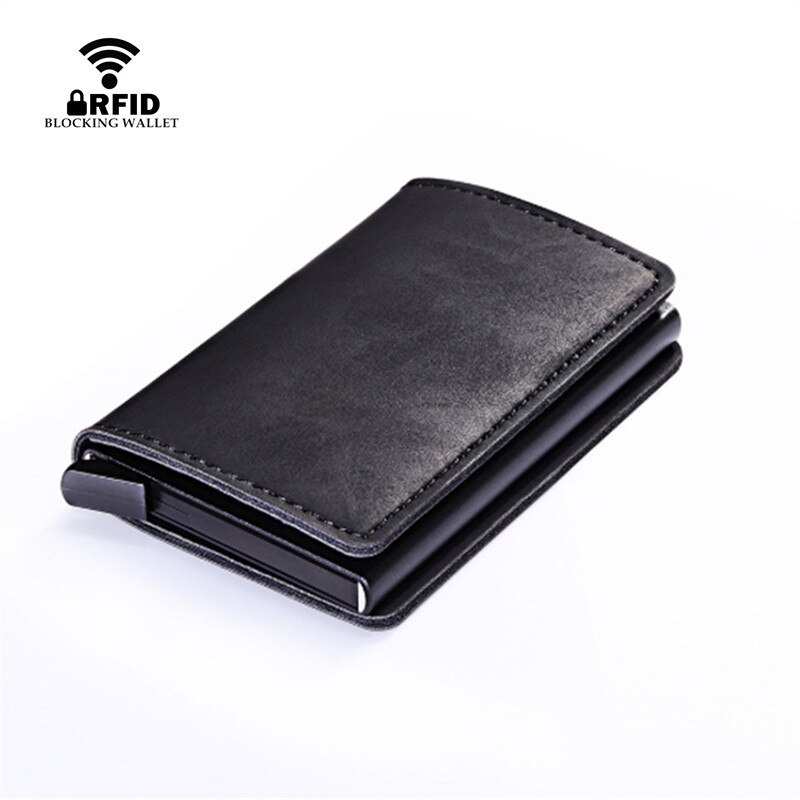 Bisi Goro Metalen Id Credit Card Houder Met Rfid Vintage Card Case Automatische Money Cash Clip Mini Portemonnee Business card Case