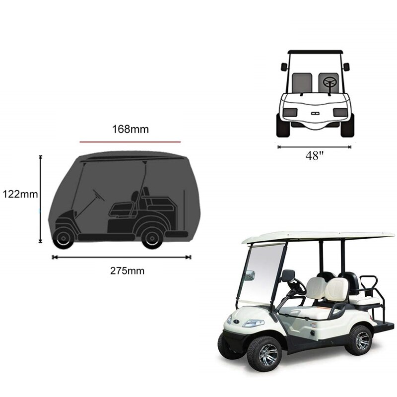 För golf vattentätt oxford tygskydd, solskydd, dammskydd, uv-skydd, bilyttersida 275 x 122 x 168