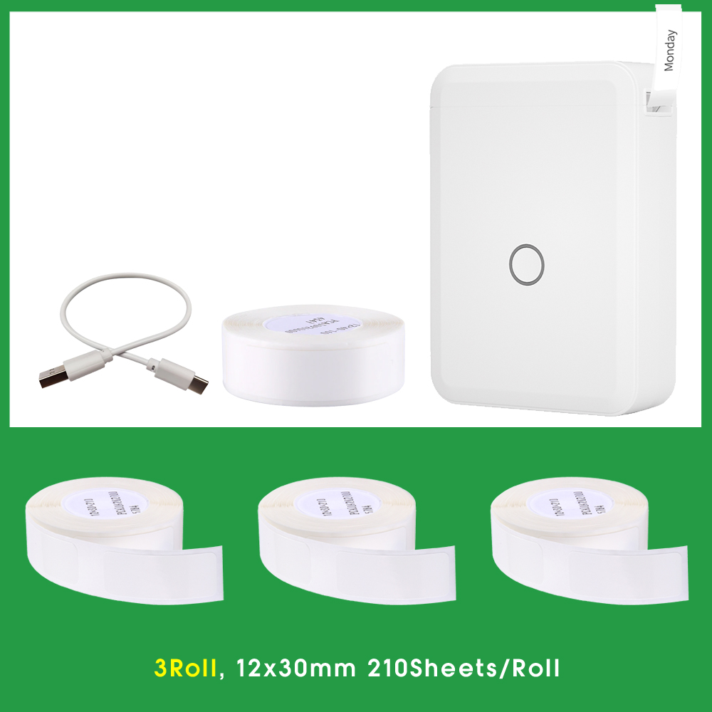 Niimbot D110 Mini Portable Thermal Label Printer Hangul Wireless Bluetooth Sticker Pocket Printer Home Use Storing Organizing: add 3 Roll B