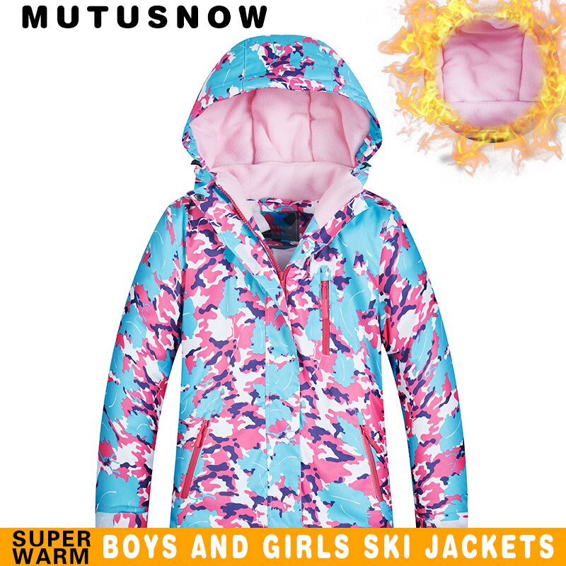 Børne ski jakke vinter børn vindtæt vandtæt super varmt ski tøj piger sne frakke  -30 vinter snowboard jakke mærker: 16