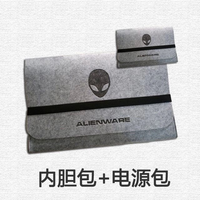 Felt Bag for Alienware M18 X15 M15 X17 R1 R2 M17 R4 Area-51M 15.6 17.3 18.4 inch Laptop Handbag Liner Sleeve Power Pack: 15.4-inch / Cowboy Gray