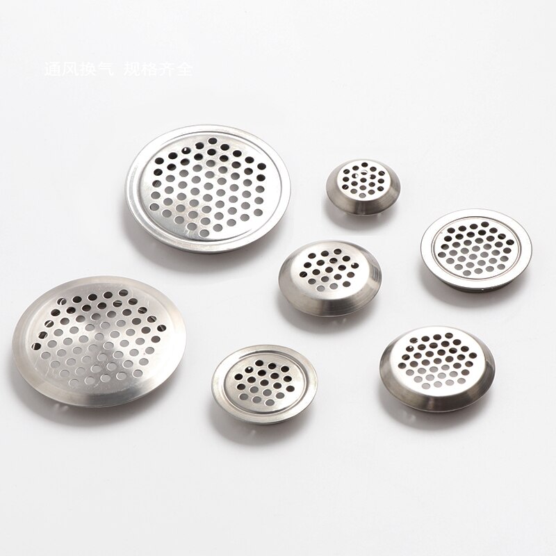 1pcs Dia.19mm/25mm/29mm/35mm/53mm Cabinet Air Vent Louver Mesh Hole round Stainless Steel Flat surface Convex surface