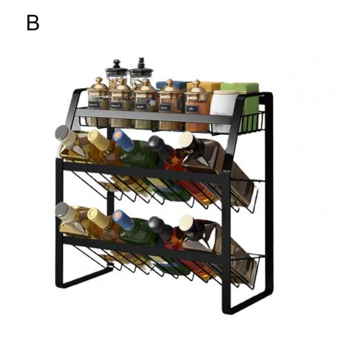 Modern Wall-mounted Spice Rack Easy to Install Seasoning Bracket Space-saving for Household: B