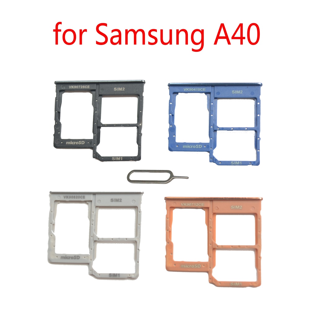 Puhelimen sim -kortin pidikepaikka samsung galaxy  a40 a405 a405f a405fn a405fm: lle, alkuperäinen nano sim micro sd -korttilokeron sovitin
