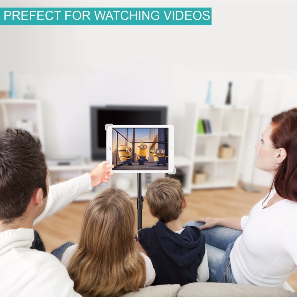 Tripod Floor Tablet Stand Height Adjustable 360 Rotating Tablets Holder for iPad Mini Air Pro Kindle Samsung Lenovo 7-12 inch