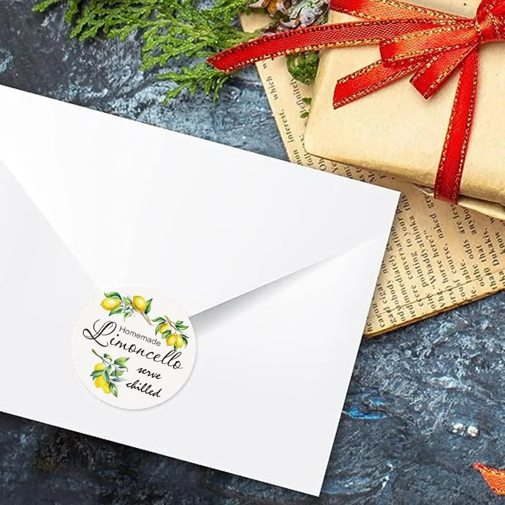 Bedankt stickerlabels Limoncello cirkelstickers 60 stuks cirkelstickers 2 "zelfklevende handige feestcirkelstickers