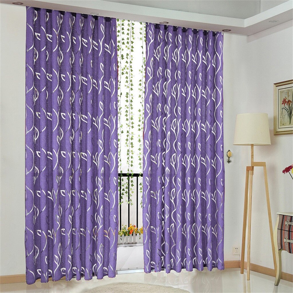 100x130cm Vines Leaves Tulle Door Window Curtain Drape Panel Sheer Scarf Valances Curtains For Living Room Bedroom Gordijnen