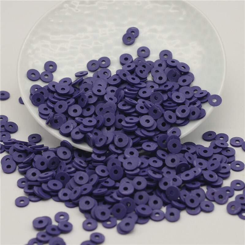 100g/lot Polymer Donut/Hollow circle Clay Fimo Sprinkles Lovely confetti for Crafts Making, DIY Confetti: 6mm dark purple