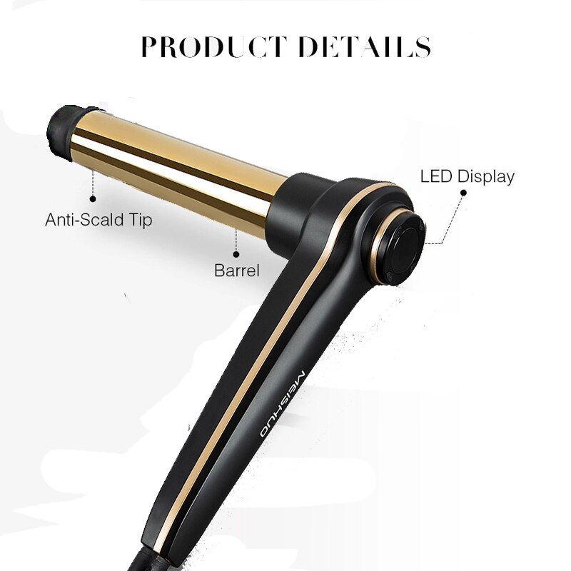 Hair Curler 2 in 1 Hair Curly Iron Wand Roller Hair Waver Ceramic Hair Curlers LCD Display Salon Hair styling Tool