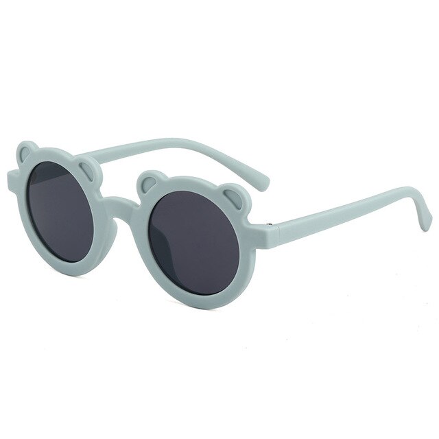 Lunettes de soleil pour enfants, monture ronde en forme d'ours, de dessin animé, pour fille et garçon:  C1