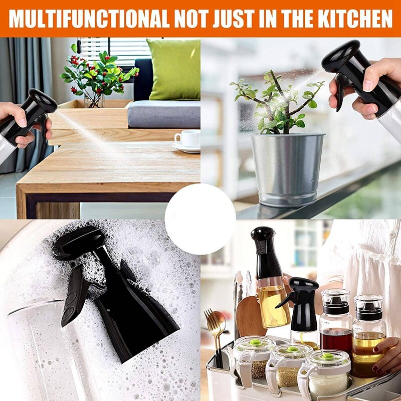 Oil Sprayer for Cooking 2PACK Set Refillable Olive Oils Dispenser Spray Versatile Vinegar Spritzer Bottles with Brush