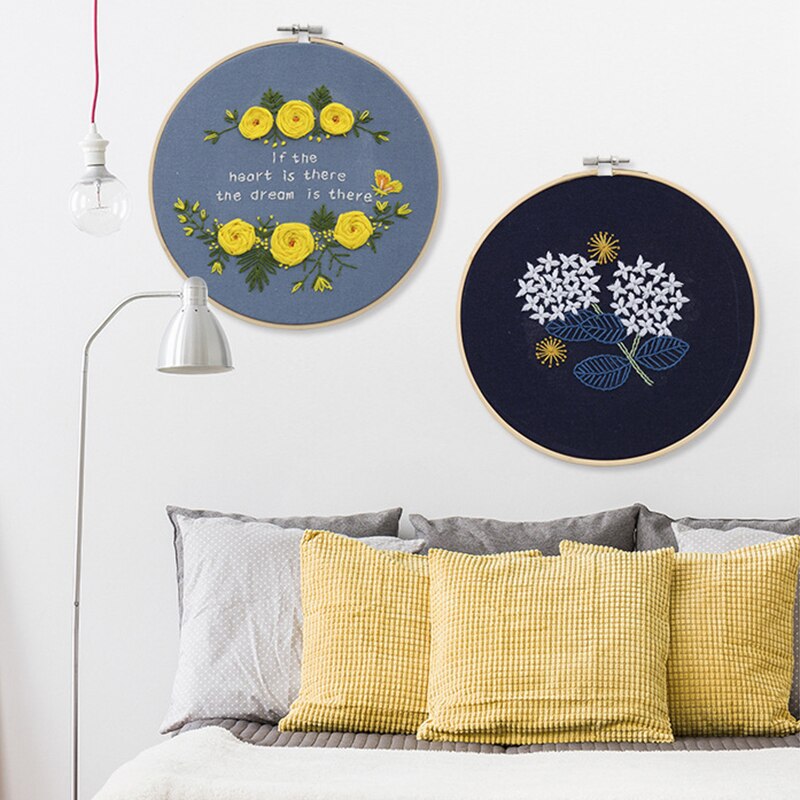 Kit de démarrage de broderie 3D avec motifs de fleurs et de plantes, pour bricolage, outils et fils de couleur, fournitures artisanales faites à la main