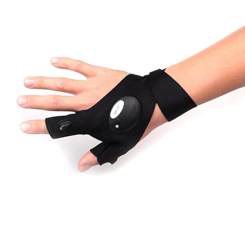 1 stücke LED draussen Taschenlampe Beleuchtung Angeln Handschuhe Handschuhe Beleuchtung Verstellbaren Riemen Finger Angeln Laufen Handgelenk Handschuhe Ha L1Q5: links Hand (B)