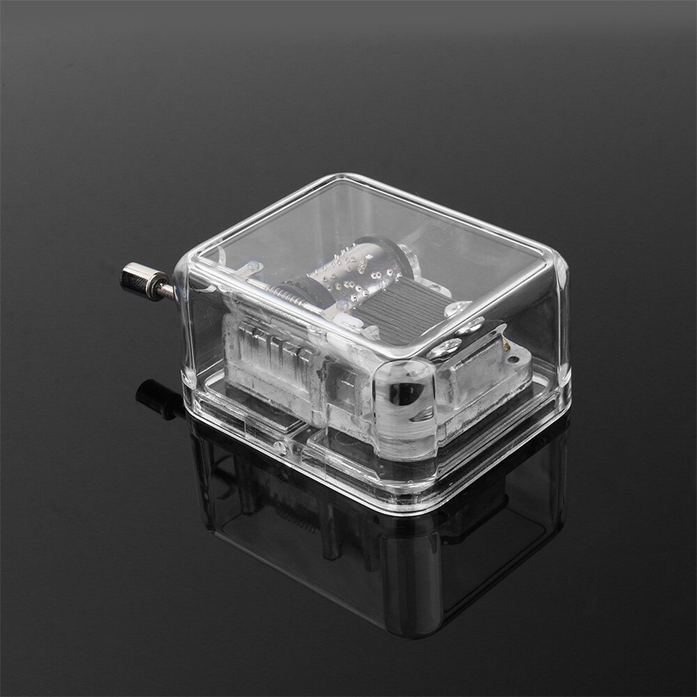 Clear Acrylic Windup Movement Music Box Music Movement Set 18 Tones 5 Songs