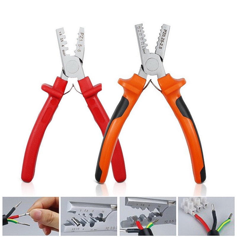 PZ0.25-2.5/PZ1.5-6 Crimper Plier Tool Mini Plier 0.25-2.5mm Cable End-Sleeve Crimper Tool Wire Cutting Plier Accessories