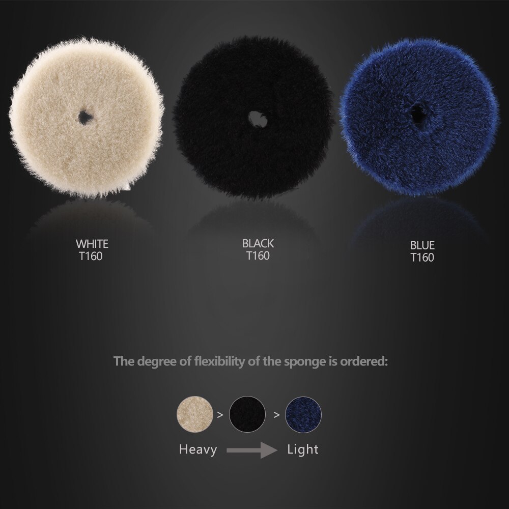 (Single ) SPTA 3&quot;/5&quot;/6&quot; Polishing Pad High Density Lambs Long Hair Wool Pads for RO DA Polisher Buffing Waxing