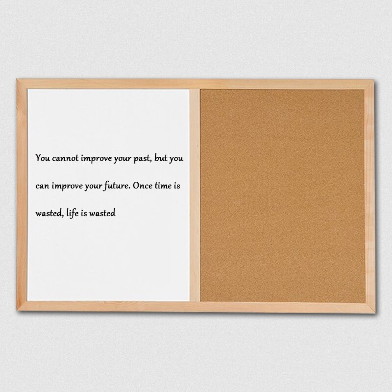 Message Cork Board Wood Frame Whiteboard Drawing Boards Combination Bulletin Magnetic Marker Board