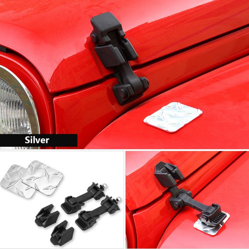2 travas para trava de capô de carro, fivela abs para jeep wrangler jk, acessórios ilimitados de proteção, 2007-2016