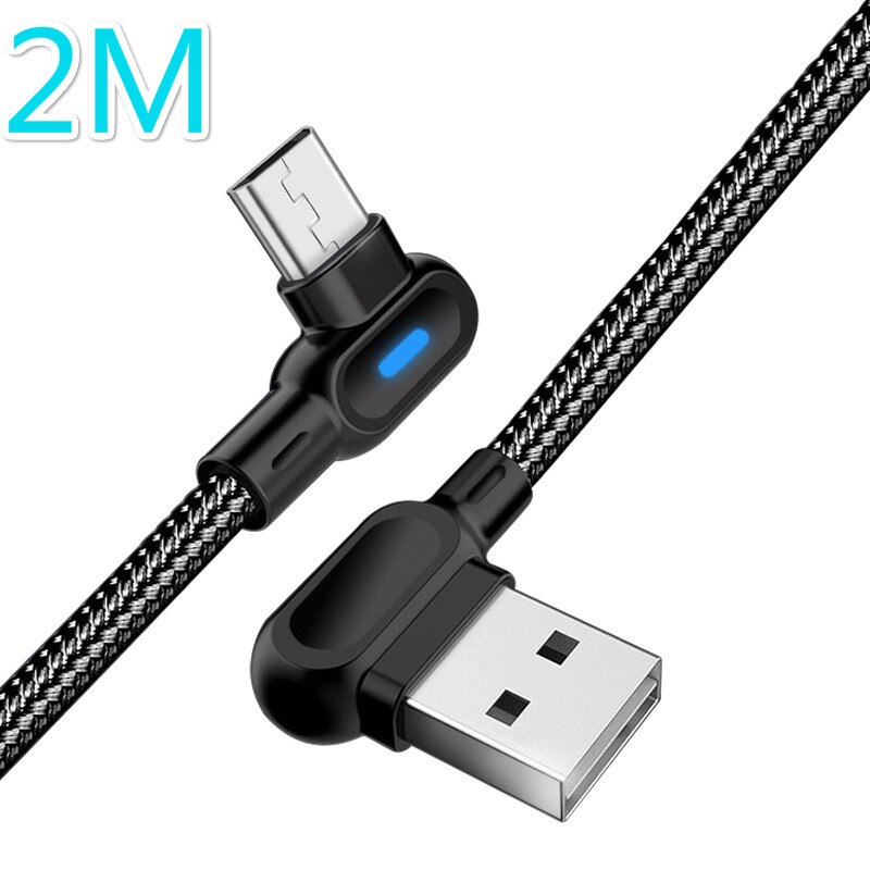 1m 2m usb para micro cabo de carregamento rápido carregador cabo conectar linha cabo de carregamento para samsung xiaomi huawei acessórios txtb1: 2M Black