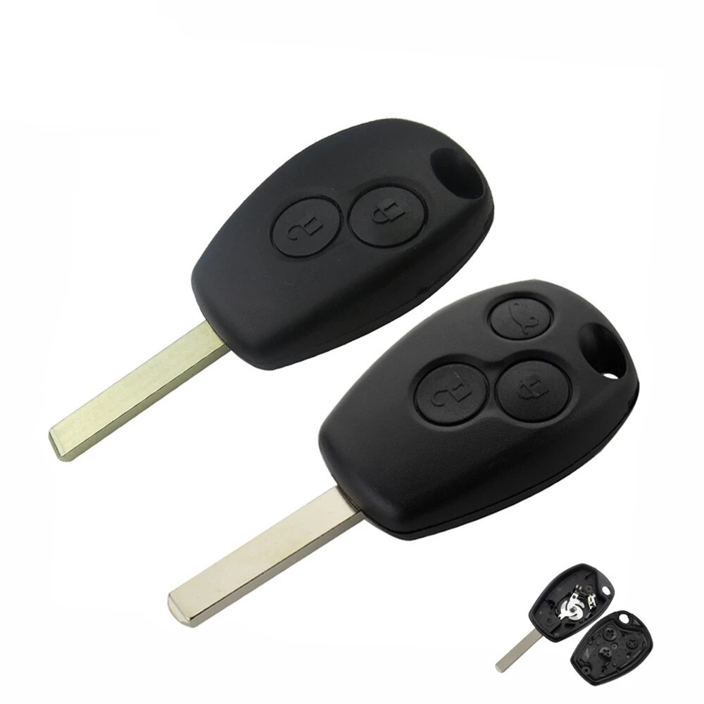 2/3 Knop Ongesneden Blank Blade Vervangende Auto Sleutel Cover Case Fob Voor Renault Dacia Modus Clio 3 Twingo Kangoo Sleutel shell