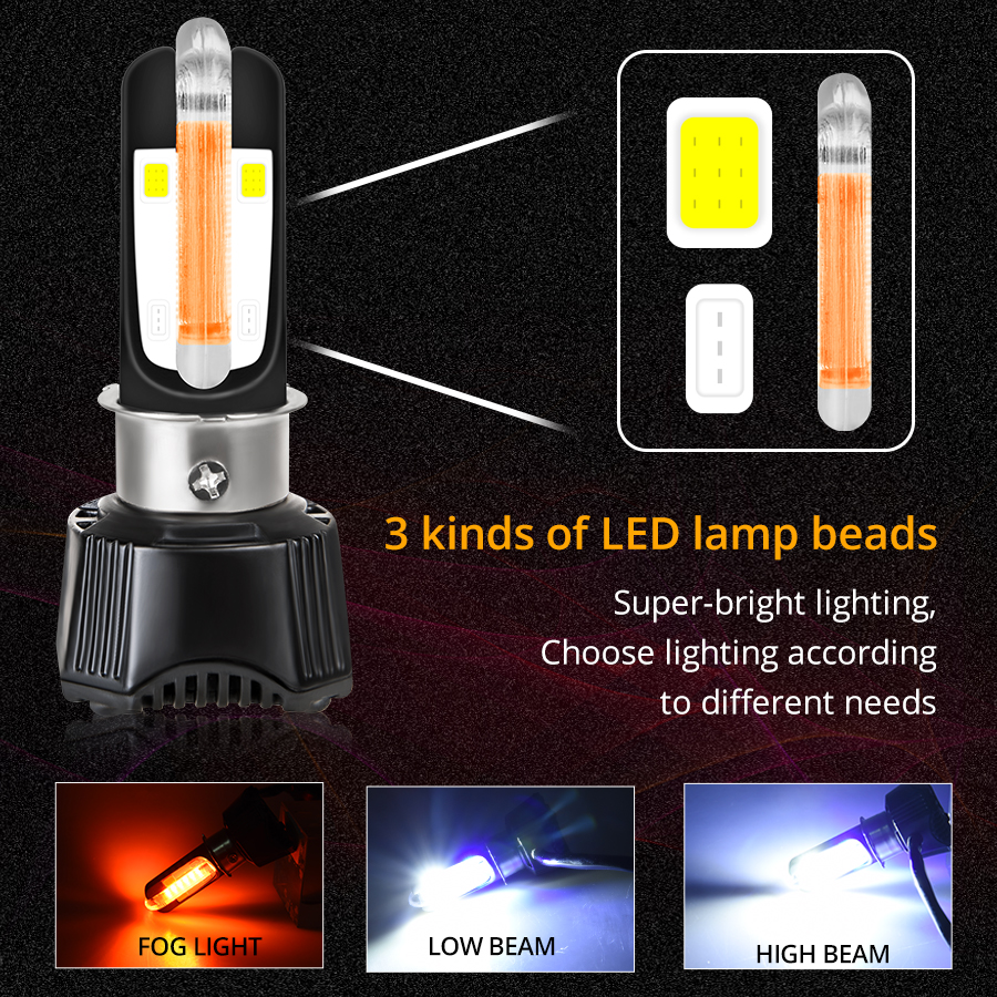 12V Motorfiets Mistlamp Generieke U-vormige Rode DRL 6500K Led H4 P15D-25-1 Ba20d Ph11 HS1 LED motor Koplamp Lampen Licht Motor