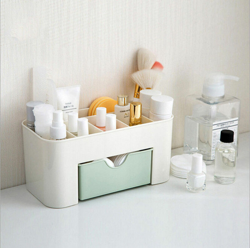 Makeup etui plast make-up arrangør opbevaringsæsker kosmetik beholder holder smykker diverse æske hjem