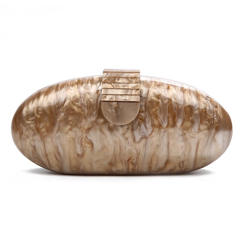 Acrylic Clutch Bag Egg Shape Purse Women Evening Bag Vintage Party Clutches Purse Mini Shoulder Bag ZD1210: Default Title