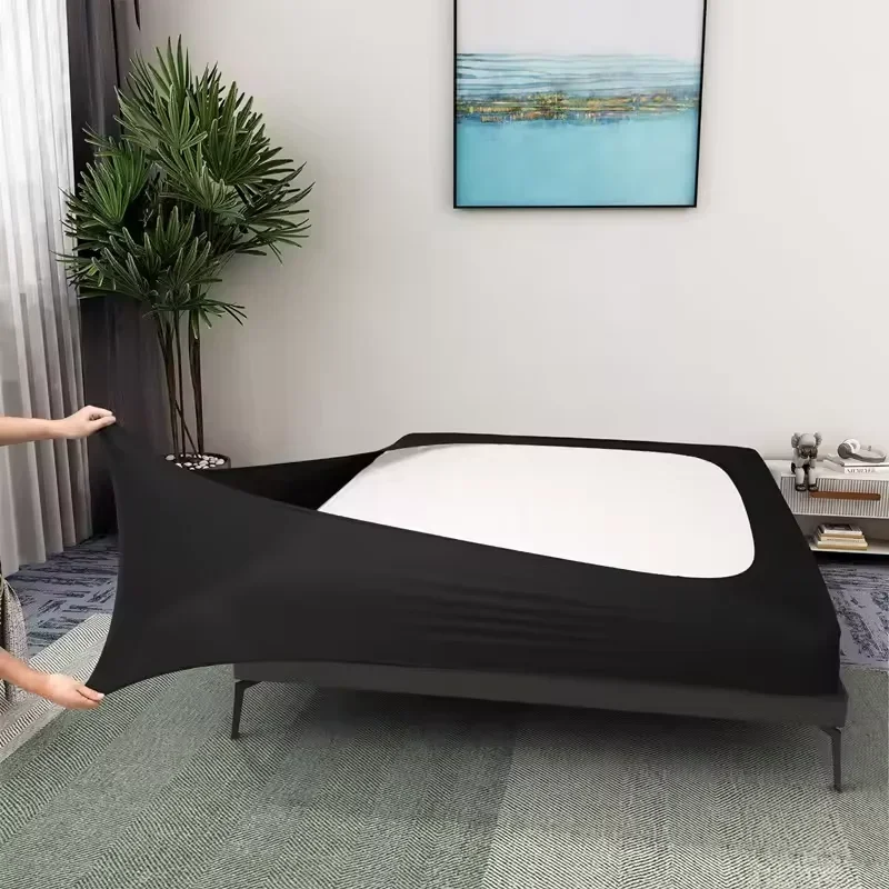 1 x box spring mattress covers in hotel quality, wrap-around bed skirts – mattress protector envelope – easy to install, twin/full/queen/king