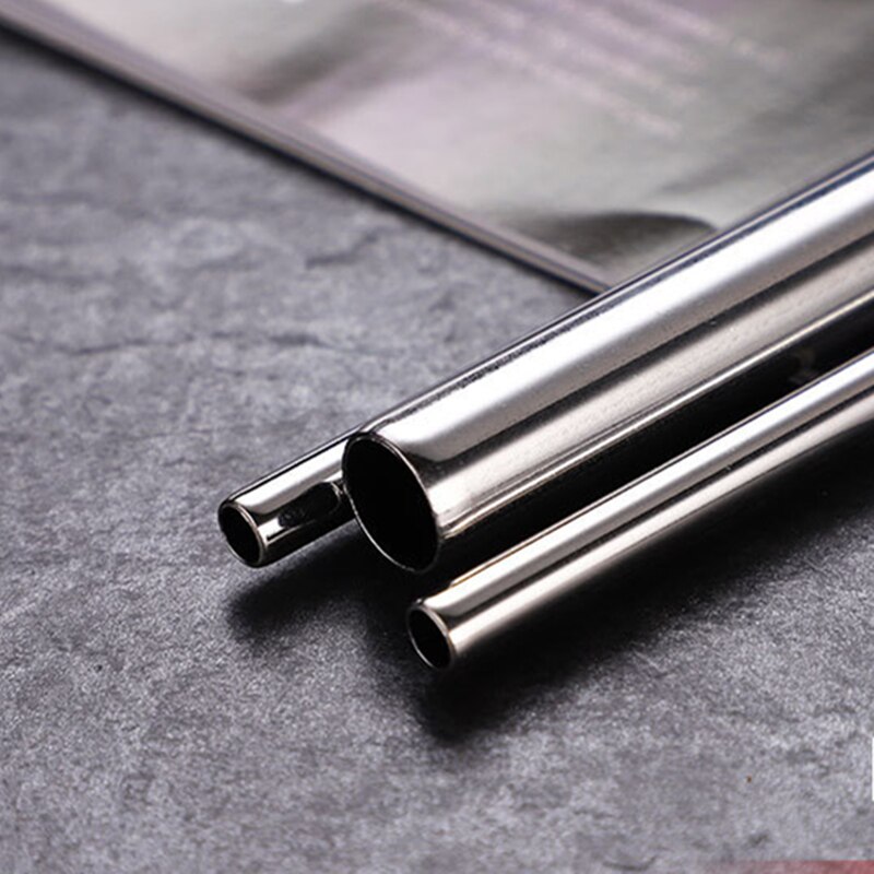 Pajitas de Metal reutilizables, Pajita recta doblada resistente de acero inoxidable para bebidas con cepillo de limpieza, accesorio para Bar y