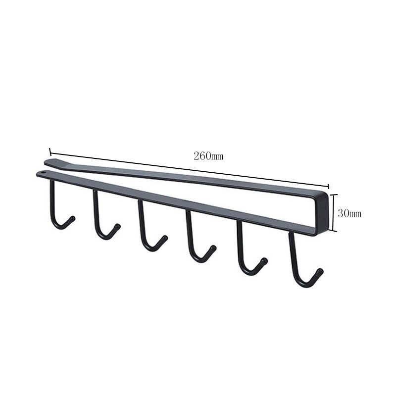 CYSINCOS Cupboard Hanging Hook Rack Kitchen Storage Shelf Organizer Closet Clothes Shelf Glass Mug Holder Wardrobe Hanger