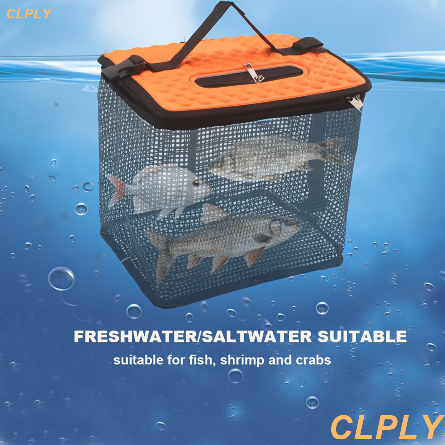 Floating Fish Basket Fish Basket for Caught Fish Foldable Fishing Holder Minnow Bucket Portable Collapsible Mesh Fishing Bait