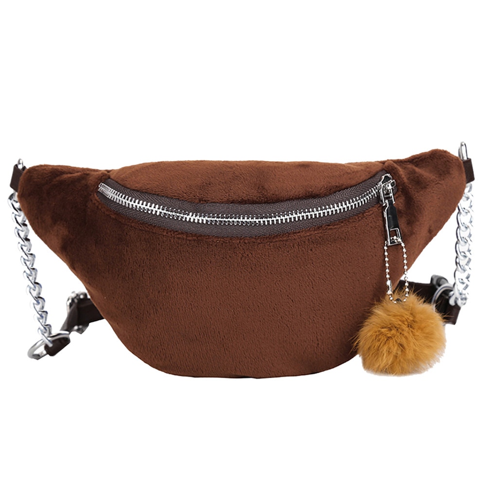 Transerashion esporte neutro saco da cintura de pelúcia hairball messenger crossbody sacos peito saco zíper transporte da gota o 35