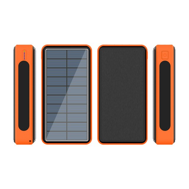 4USB LED Drahtlose Solar- Energie Bank 80000mAh Tragbare Ladung Energie Bank für IPhone Xiaomi Ladung Externe Batterie Energie Bank: Standard Orange