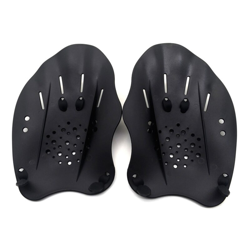 Swim Paddles Hand Swim Training Hand Paddles with Adjustable Strap for Women Men: Black