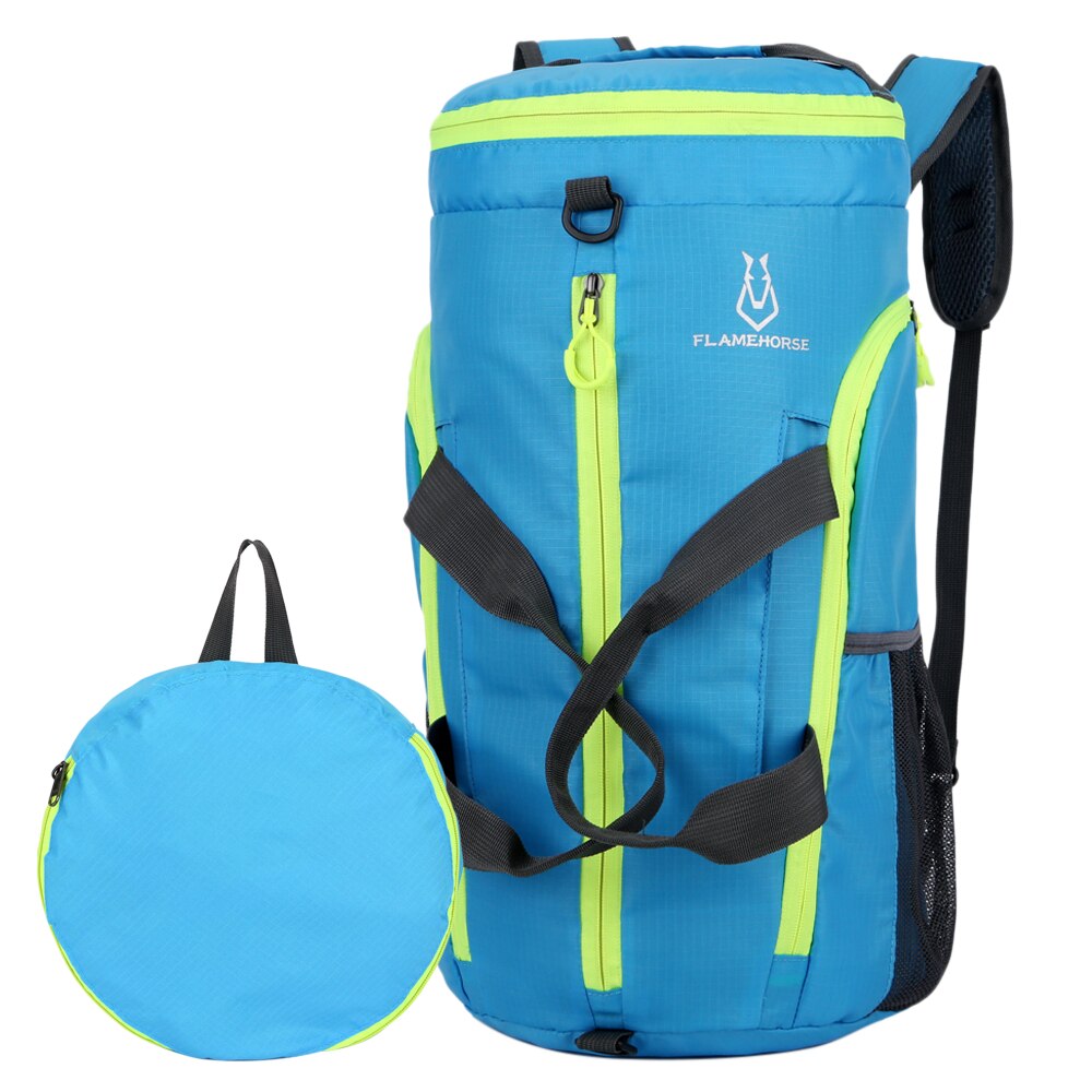 Ultralight Backpack Travel Duffel Gym Sports Duffel Bag Outdoor Camping Hiking Travel Foldable Backpack Shoulder Bag Handbag: Sky Blue