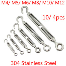 Tenditori Per Fune In Acciaio Inox 304 - Gancio E Occhiello M4