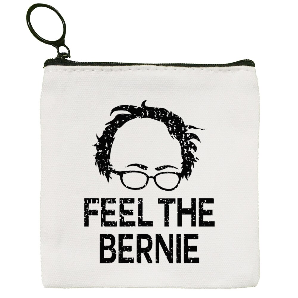 Bernie Sanders Inauguration Bernie Mood Canvas Coin Purse Coin Purse Collection Canvas Bag Small Wallet Zipper Key Bag: O