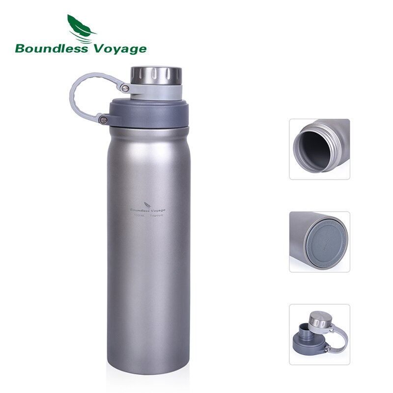 Boundless Voyage Titanium Bottle with Leak Proof Lid Outdoor Camping Hiking Sports Water Bottle Soup Tea Drinkware 1000ml: Default Title