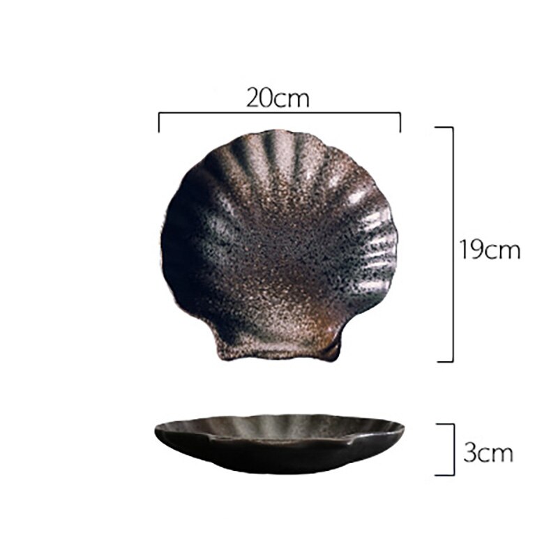 FANCITY shell-type plate, simple irregular flat plate, home ceramic shallow plate.