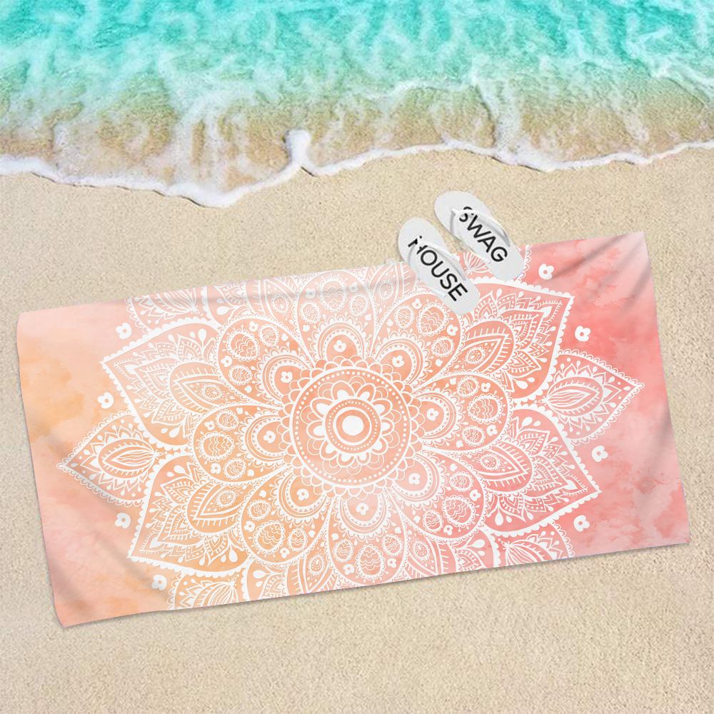 70*140 Boho Mandala Surf Poncho Microfiber Badhanddoek Strand Handdoeken Snel Droog Strand Mat Volwassen Strand Handdoeken Vrouwen bloemen Cover Ups: ST-XCMTL01-11