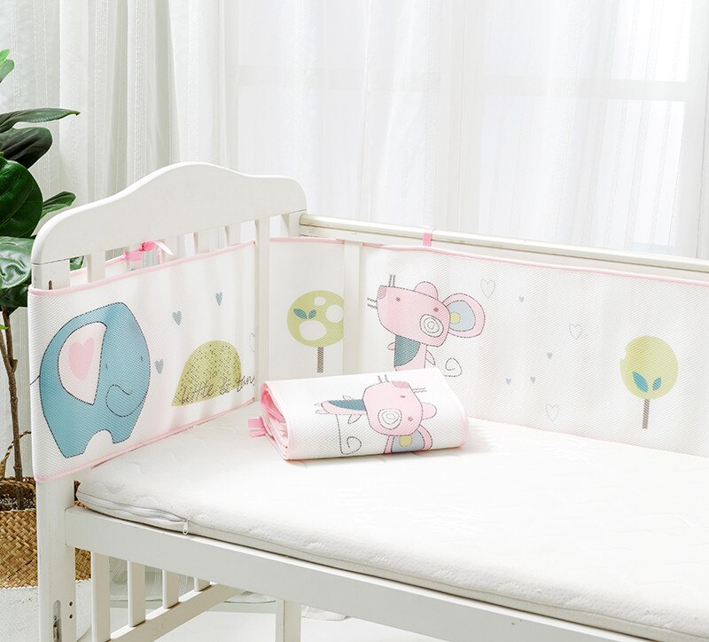 300cm länge Net Neugeborene Kleinkind Bett Bettwäsche Set Neugeborenen Baby Infant Krippe Stoßfänger Bett Protector Baumwolle Bettwäsche