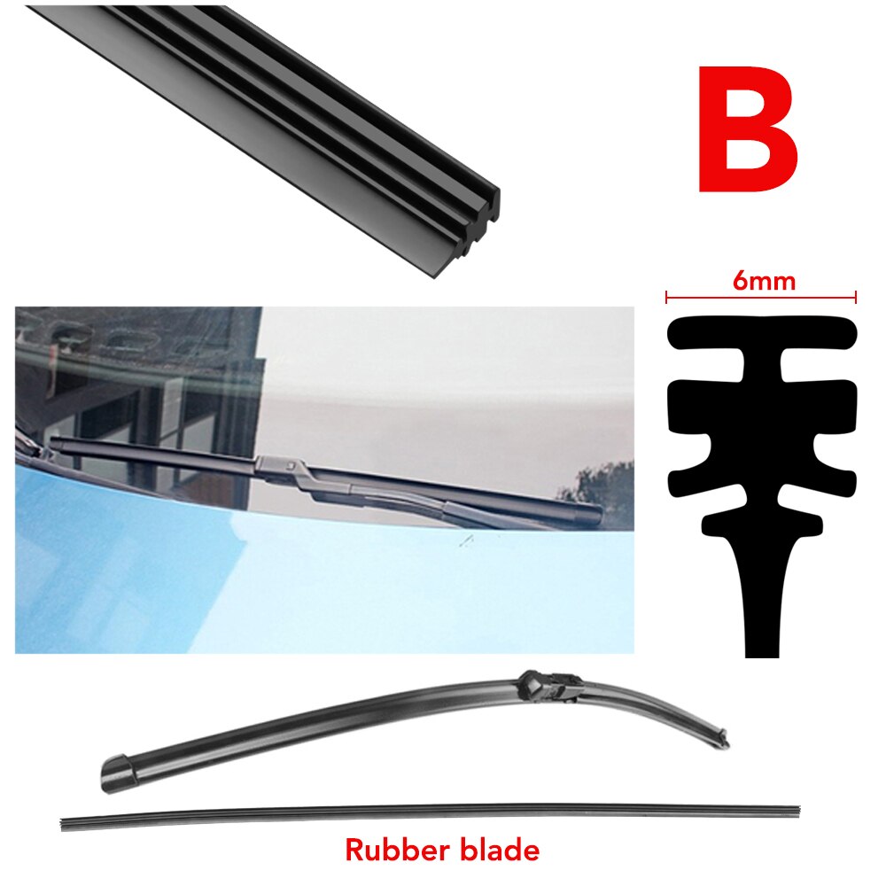 Windscreen wipers Insert Rubber strip Refill for Chevrolet Cruze Spark Lacetti AVEO ONIX BOLT Trailblazer Orlando: 19" / B-6mm wide