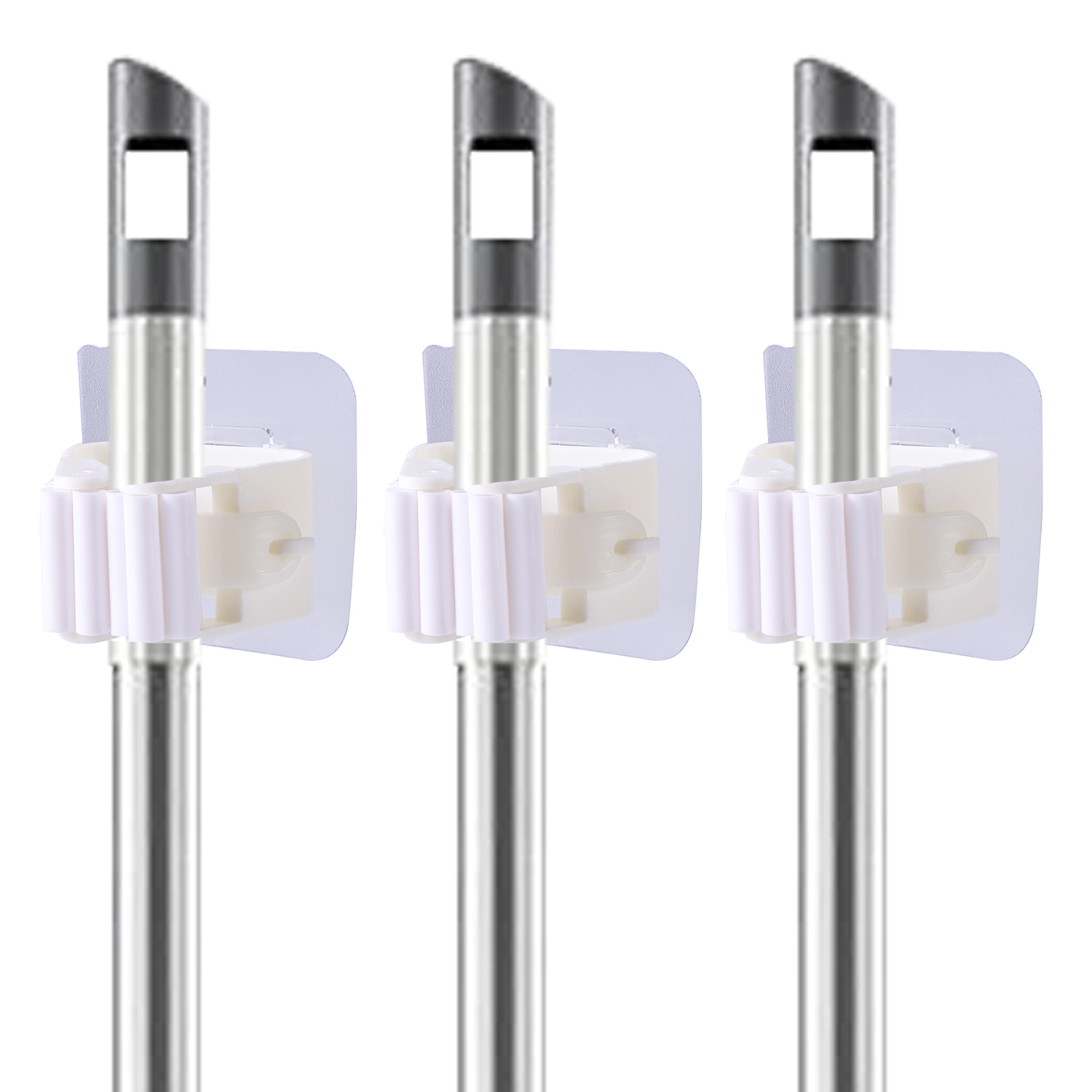 Moppeholder selvklebende kostestativ veggmontert moppestøtte feiebørstekrok oppbevaringsorganisator dårlig kjøkkenutstyr