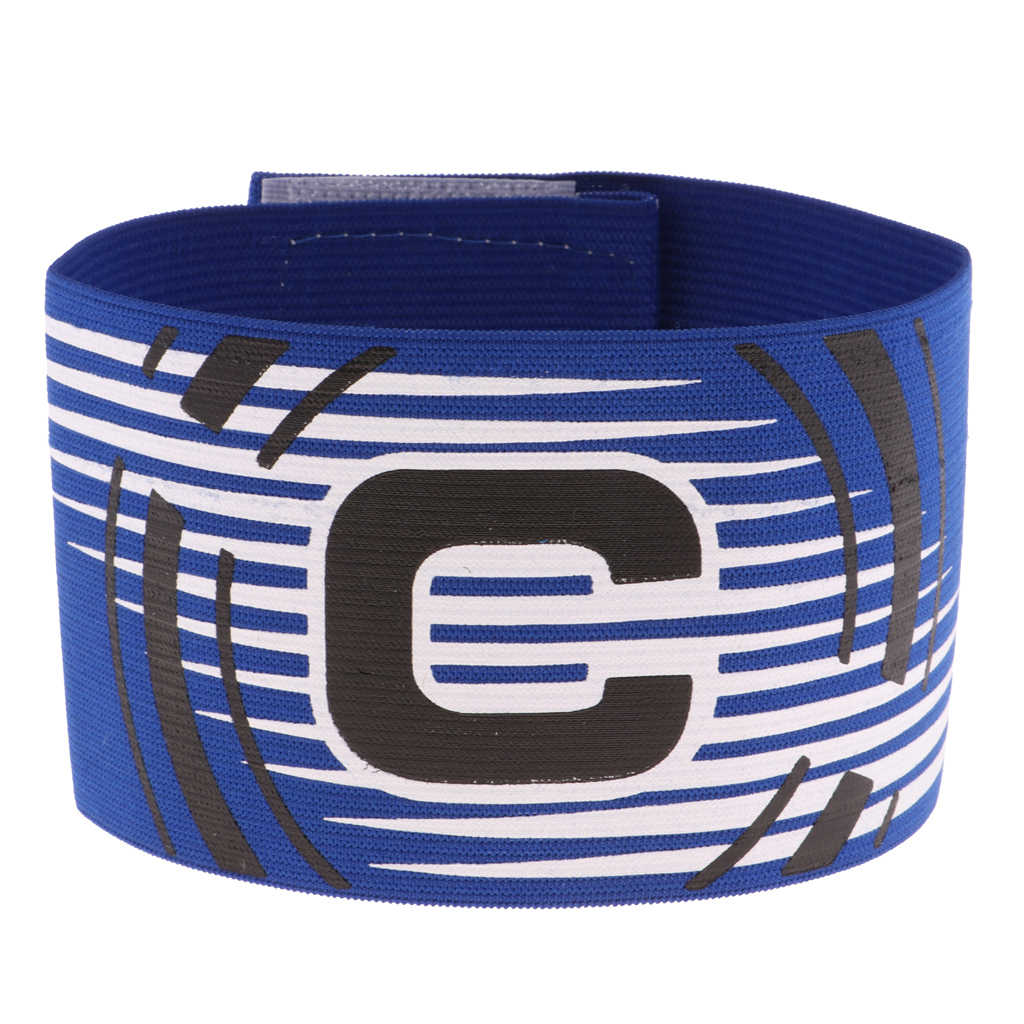 Football Soccer Captain Armband, Elastic Captains Armband for Adult Youth One Size, Stripe: Blue 