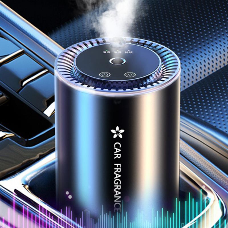 Auto Luchtverfrisser Etherische Olie Geur Diffuser Distributeur Usb Oplaadbare Aromatherapie Lucht Opfriscursus Led Light: GRIJS