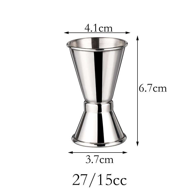Stainless steel bartender curling measuring cup, double-headed ounce cup, cocktail measuring device, bar measuring cup utensils: A
