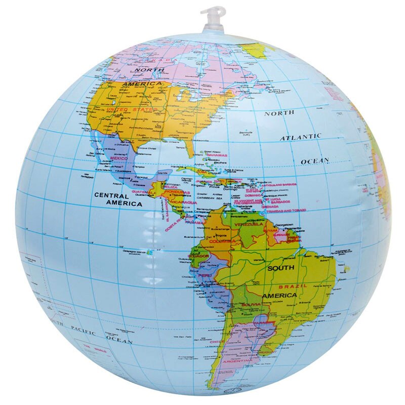 16 Inch Opblaasbare Globe Kaart Bal Squishy Speelgoed Vroege Onderwijs Geografie Speelgoed Kaart Ballon Strand Bal Speelgoed Voor Kinderen gyh